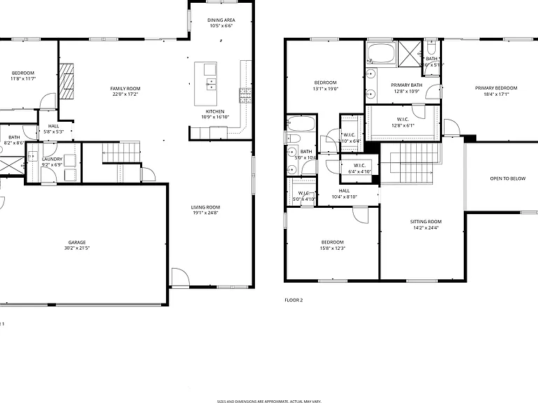 Downstairs and Upstairs Architectural Drawing