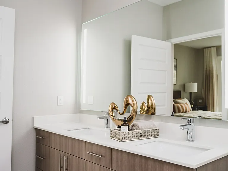 Serene Bathrooms with Backlit Bathroom Mirror