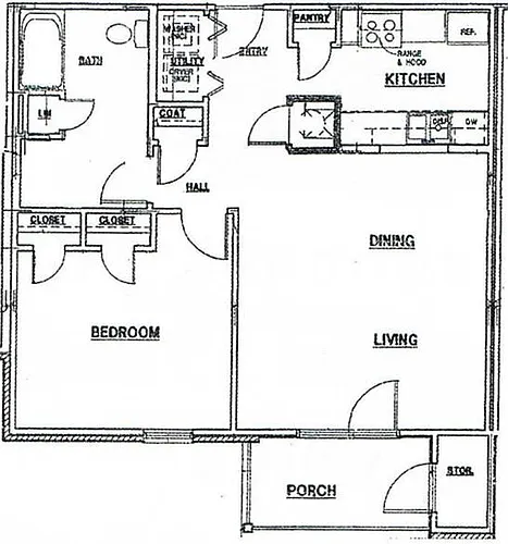 Floor plan 1BR/1Bath