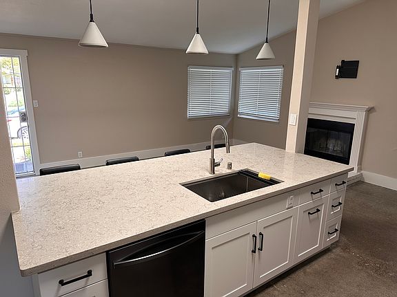kitchen view to living room