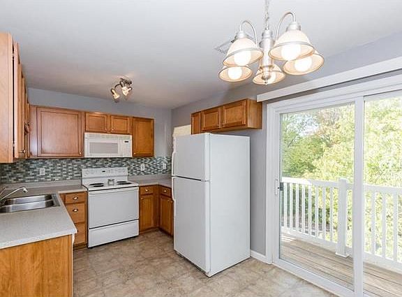 Sliding door from the kitchen open onto your private deck f