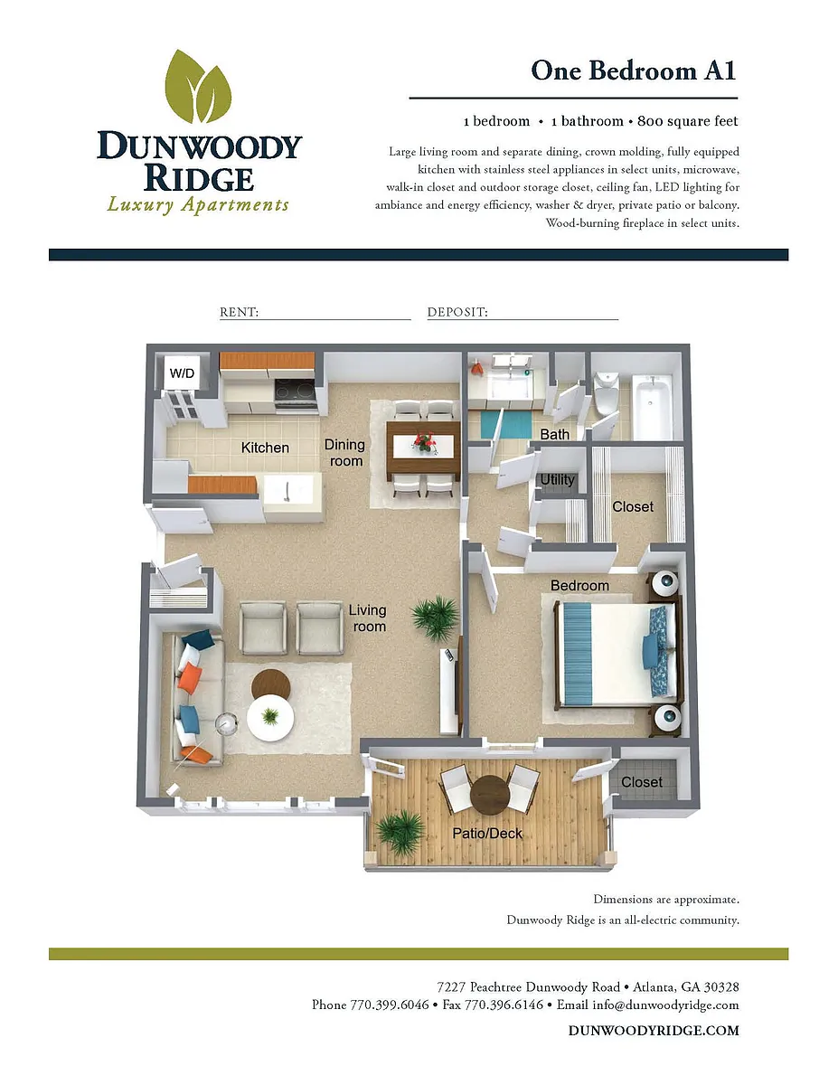 Floor plan A1 Classic II Fireplace