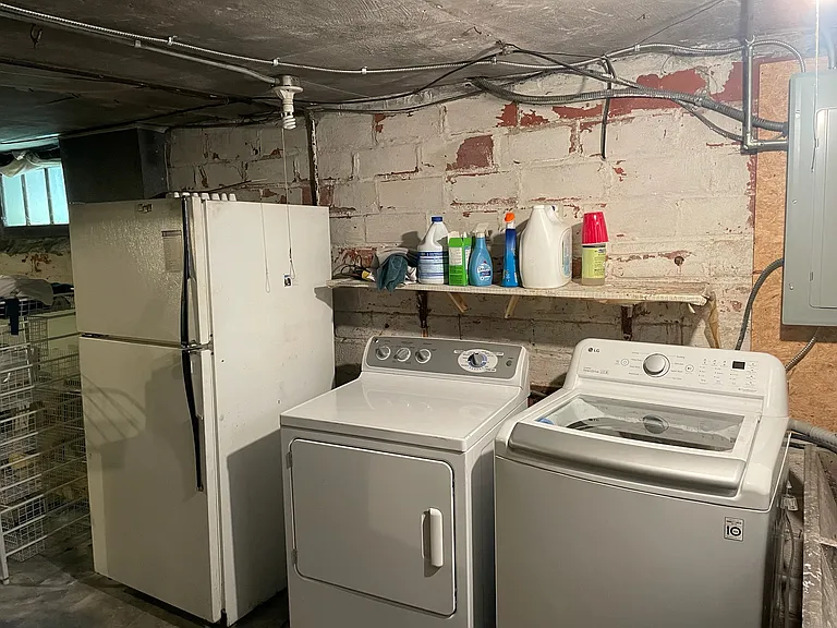 Washer and dryer in the private unfinished basement