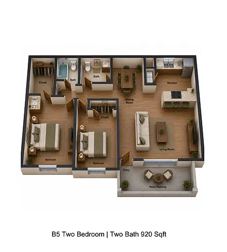 Floor plan 2 bedroom 1.5 bath