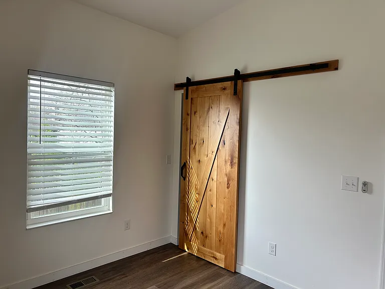 Custom barn door to closet