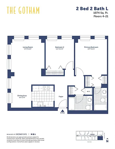 Floor plan 2 Bed 2 Bath L