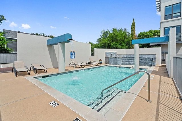 The community pool in the complex