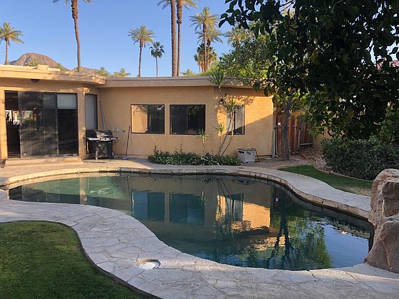 back yard with fruit trees