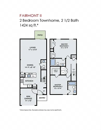 Floor plan Fairmont II Townhome - Phase 2