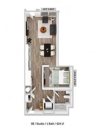 Floor plan Studio B
