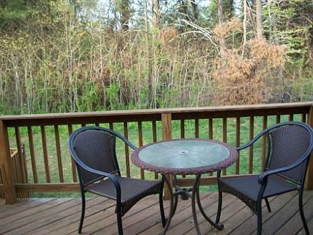 Deck backing to woods