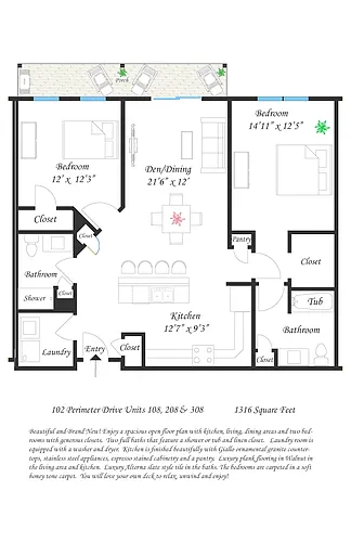 Floor plan 102 Perimeter Drive