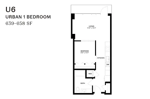 Floor plan Urban One Bedroom U6