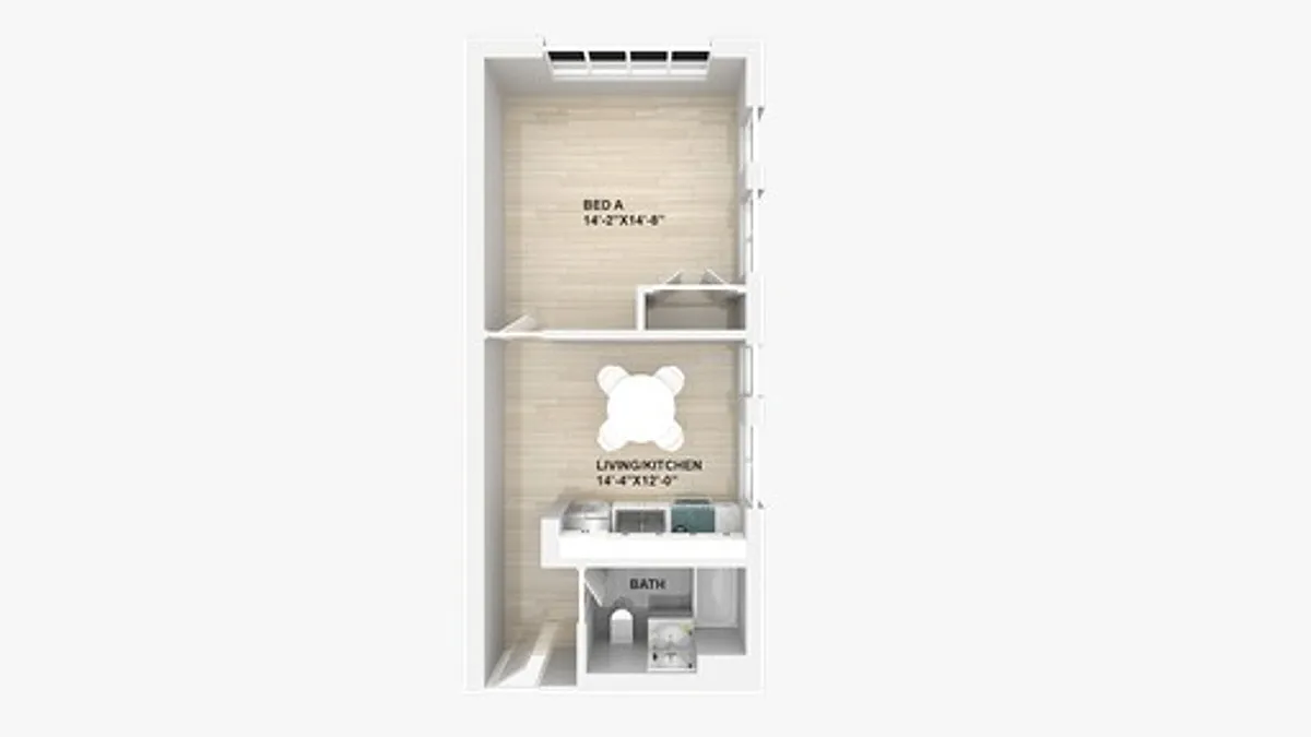 Floor plan 1 Bedroom 1 Bath Apartment