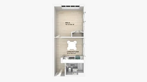 Floor plan 1 Bedroom 1 Bath Apartment