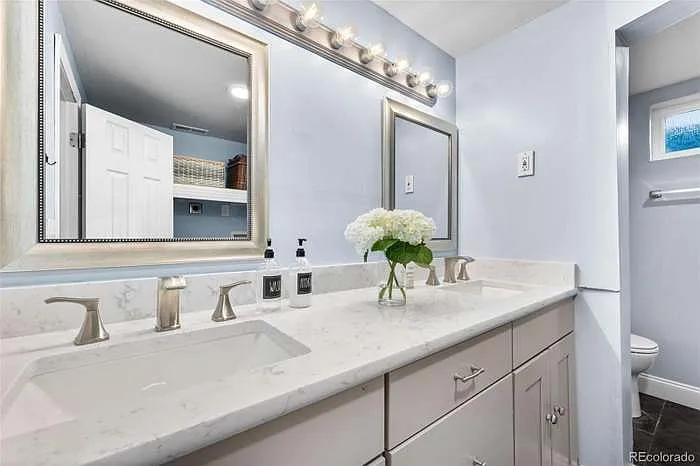 Downstairs dual sink bathroom