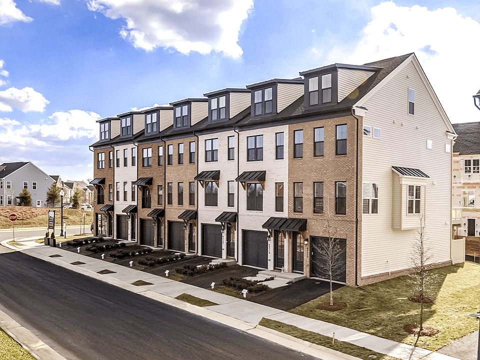 A modern townhome exterior with sleek brick.