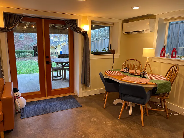 Dining area leads out onto the patio for outdoor meals in the summer!