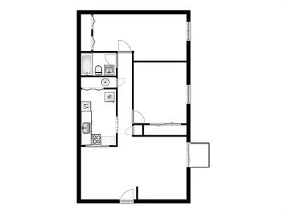 Floor plan Two Bed One Bath