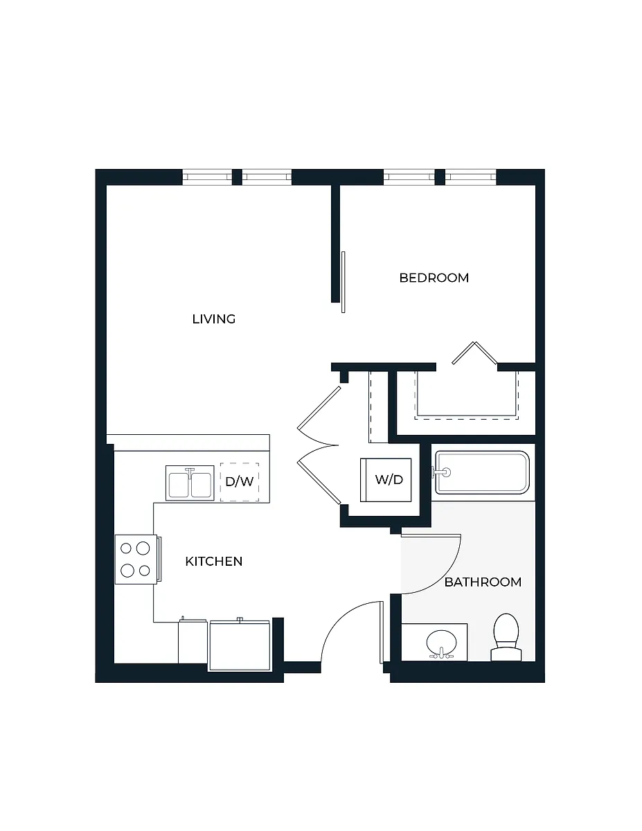 Floor plan Urban One Bedroom U3