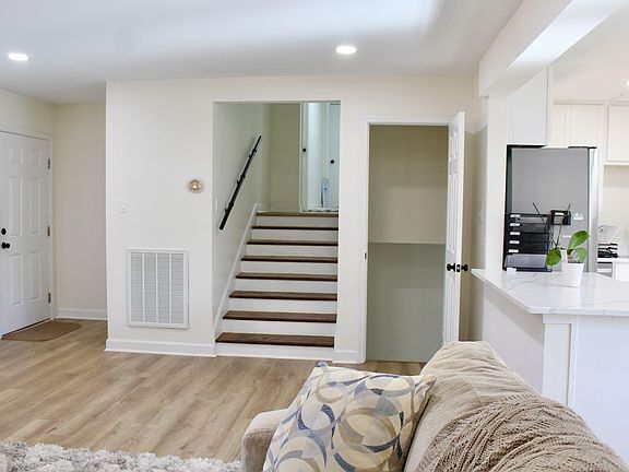 Up and down stairs from the main level