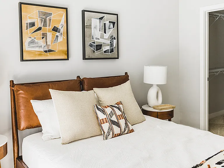 Large bedrooms with oversized closet and built-in shelving
