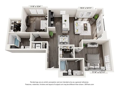 Floor plan 2x2 Prem 1039