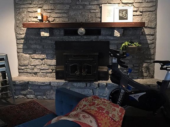 Fireplace for decoration only.