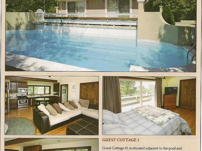 These are pictures of the Pool House, named here "Guest House." The home comes furnished.