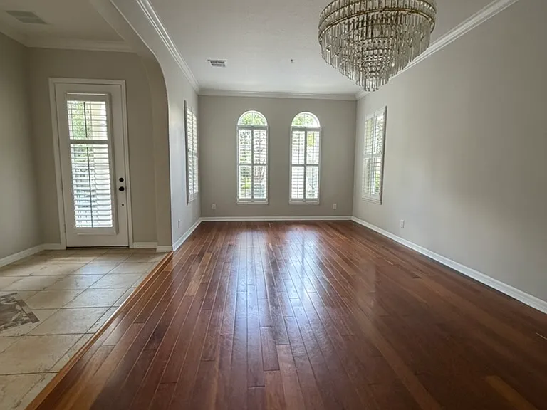 Dining Room, Living Room and front hallway and front door