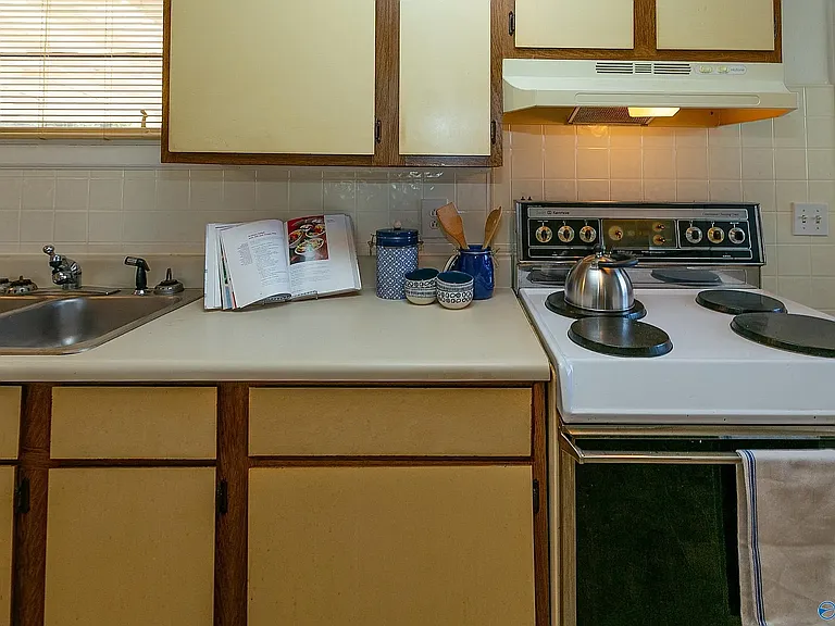 Close up view of the stove.
