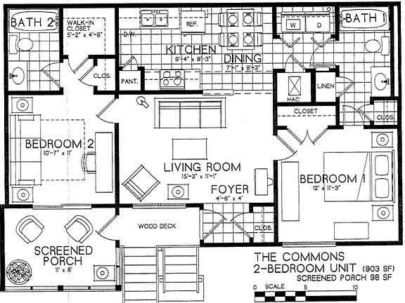 This is the same two bedroom floorplan, but the available unit is flipped (bedroom 1 is on the left and bedroom 2 is on the right. Bedroom numbers listed in the other pictures correspond to the floorplan.