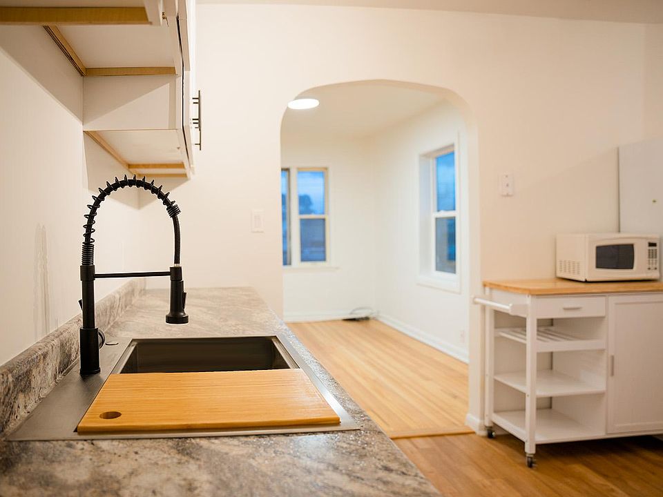 Kitchen looking into front living room