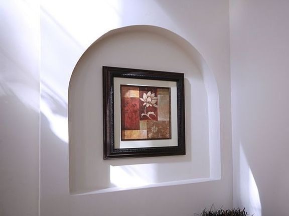 Art niche in entrance hall