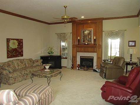Spacious Living Room with gas fireplace