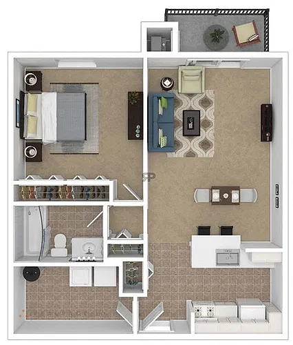 Floor plan 1 Bedroom Muirland Classic