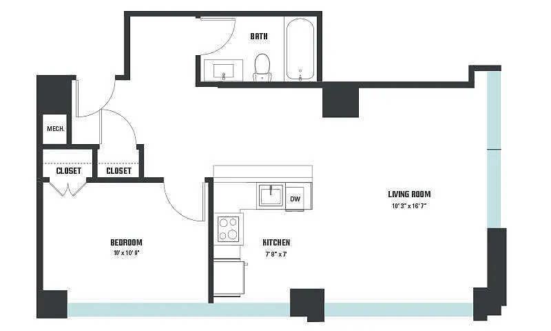 Floor plan A11 One Bedroom