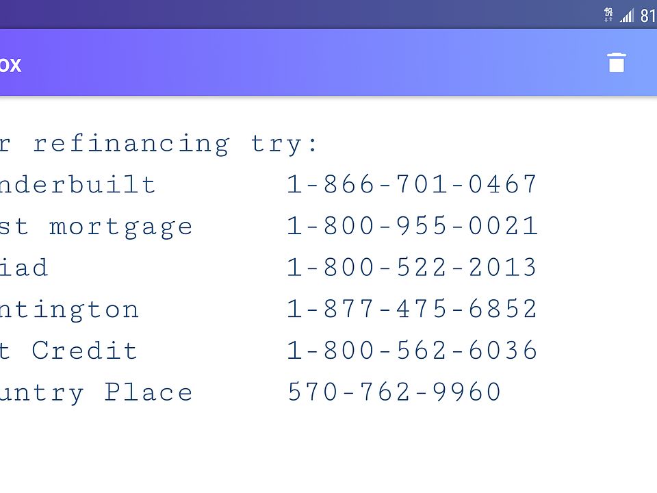 Various Financing Companies