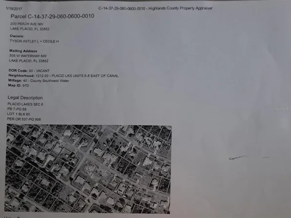 200 Peach Ave NW Lot 1, Lake Placid, FL 33852