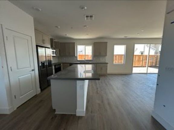 View of kitchen and dining