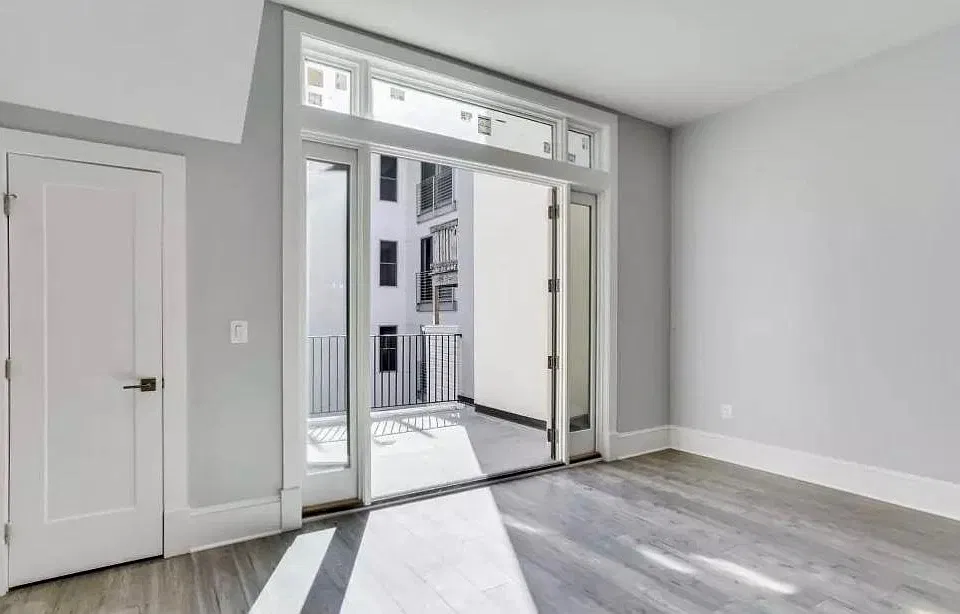 coat closet and balcony off of main living area