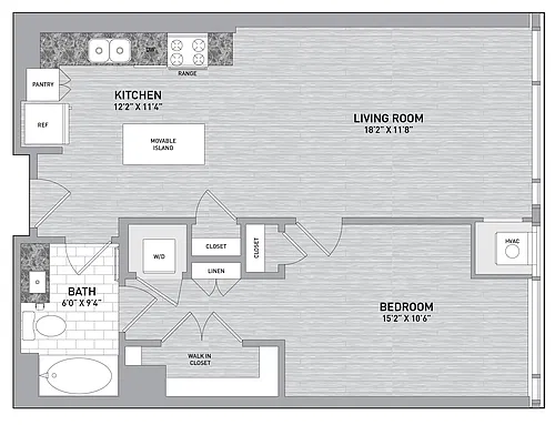 Floor plan 25 Stack - 1 Bed 1 Bath-A4.1