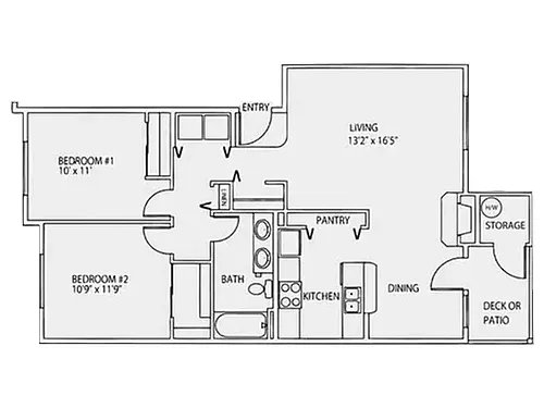 Floor plan 2X2-950