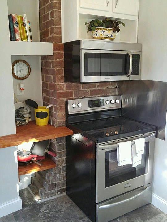 kitchen appliances included, pots and pans and plates as wel