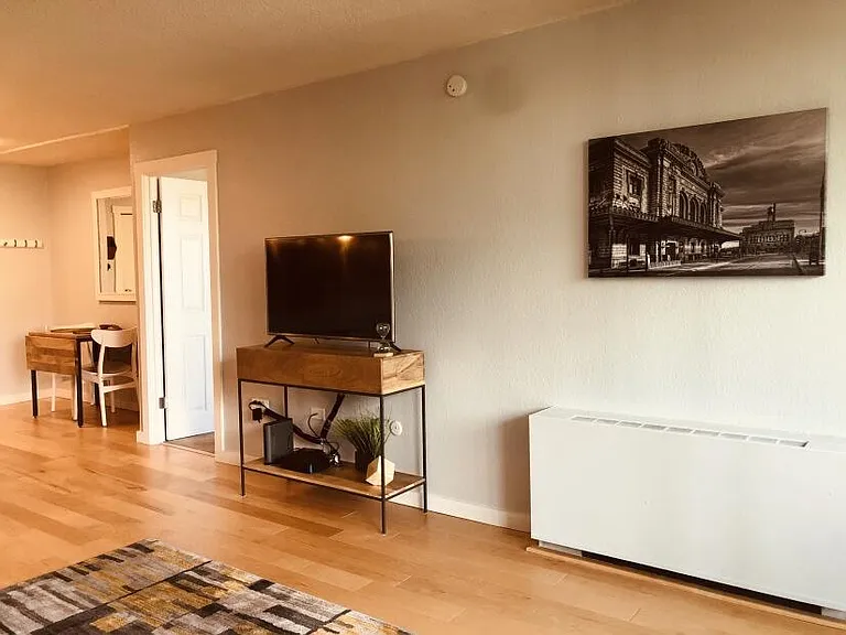 Local artwork throughout condo.