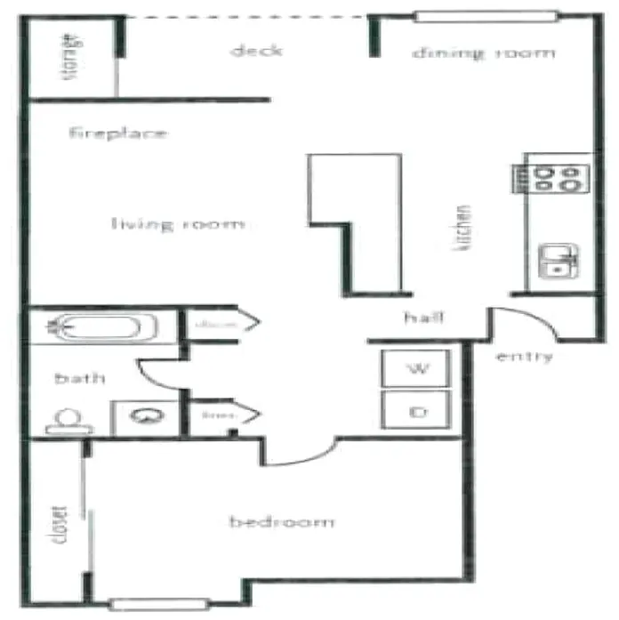 Floor plan 1 Bedroom / 1.0 Bath