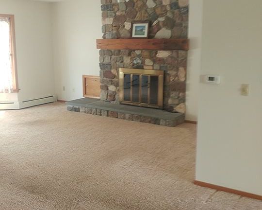 Stone fire place in living a