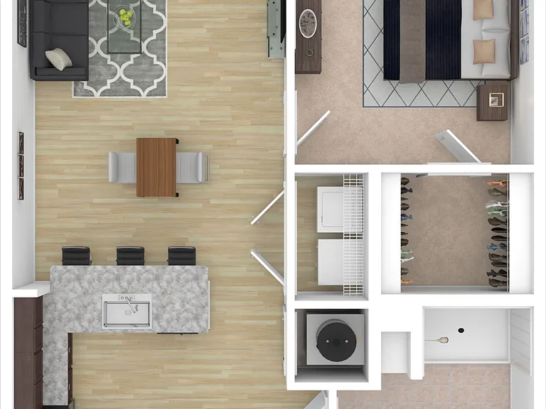 Linden - 1 Bed, 1 Bath, 694 sq. ft.