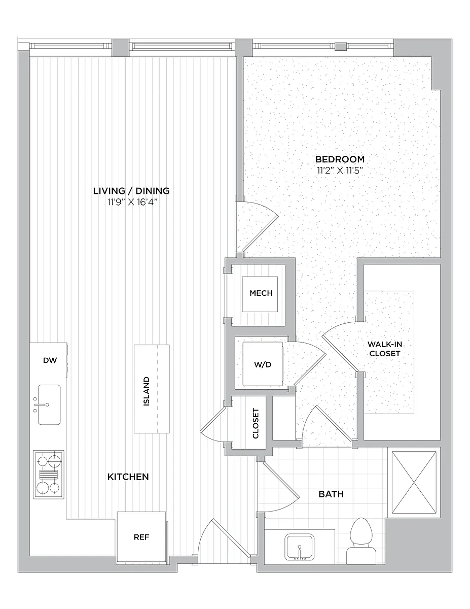 Floor plan 1 Bed/1 Bath-A5