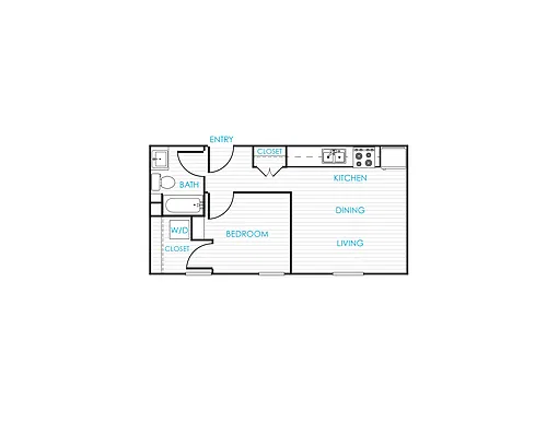 Floor plan One Bedroom 11B-11F